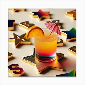 Cocktail On A Star Canvas Print