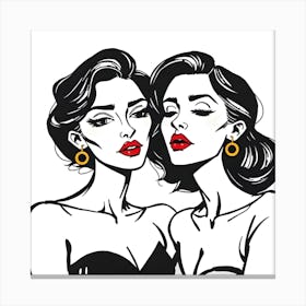 Two Beautiful Women Canvas Print