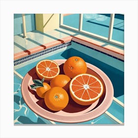 Oranges On A Plate Canvas Print