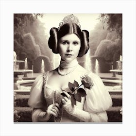 Princess Leia Organa Victorian Era Black And White Portrait Star Wars Art Print Canvas Print