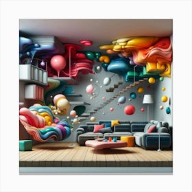 Colorful Living Room Canvas Print