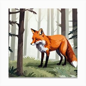 Fox In The Forest 1 Canvas Print