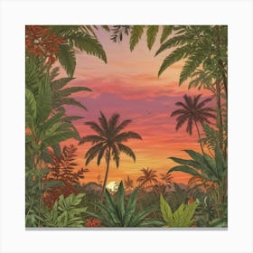 Sunset In The Jungle Canvas Print