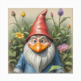 Gnome In The Garden 1 Canvas Print