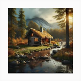 Cabin In The Woods 16 Canvas Print