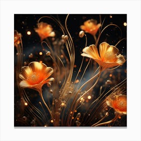 Golden Flowers Canvas Print