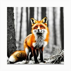 Red Fox In The Forest 1 Canvas Print