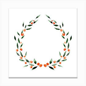 Watercolor Laurel Wreath Canvas Print