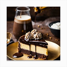 Chocolate Cake With Coffee Canvas Print