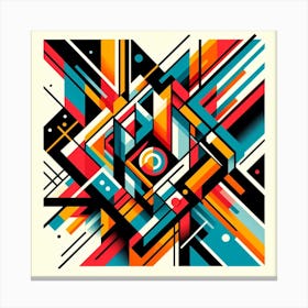 Bauhaus Shapes: A Bold and Colorful Abstract Painting Inspired by Bauhaus Art and Design Canvas Print