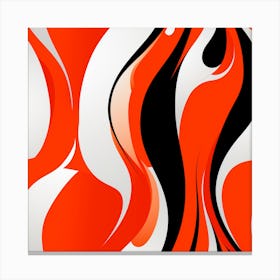 Abstract Red And White Swirls Canvas Print