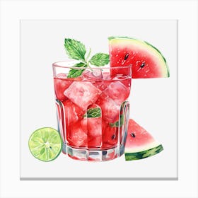 Watermelon Cocktail 11 Canvas Print