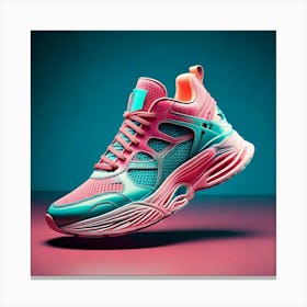 Firefly Floating Turquoise And Pink Sneaker With Bold Design 68011 Canvas Print