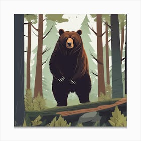 Brown Bear In The Forest 8 Canvas Print