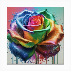 Abstract painting of a magical organic rose 9 Canvas Print