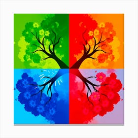 Four Seasons Tree Canvas Print