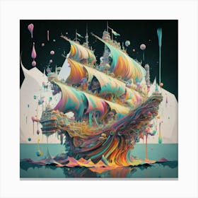 Ship with a splash of colour Canvas Print