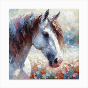 White Horse In A Field 1 Canvas Print