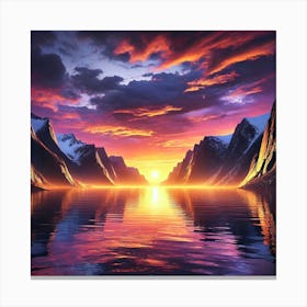 Fjord Sunset Canvas Print