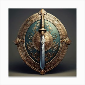 Shield With A Sword Canvas Print