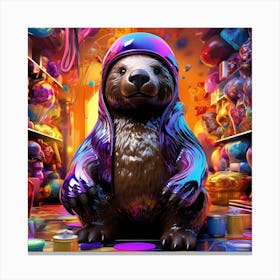 Otters Splash Colors Canvas Print