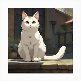 Legend Of The White Cat Canvas Print