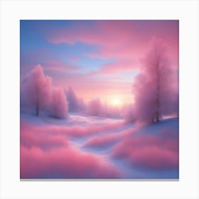 Pink Winter Landscape Canvas Print