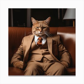 Cat In A Suit Canvas Print