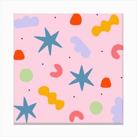 Lavender Stars Square Canvas Print