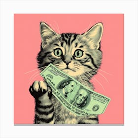 Money Cat 5 Canvas Print