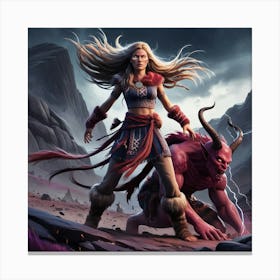 Scandinavian Shaman Woman 2 Canvas Print