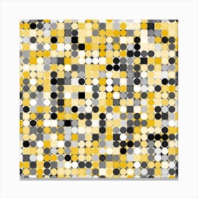 Abstract Yellow And Black Dots Canvas Print