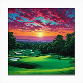 Sunset At The Golf Course 4 Canvas Print