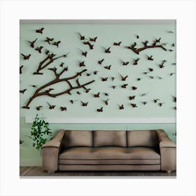 Birds On A Branch Canvas Print