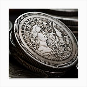 Silver Coins Canvas Print