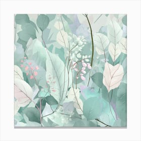 A Delicate And Serene Illustration Of Leaves And Canvas Print