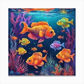 Colorful Fishes 1 Canvas Print