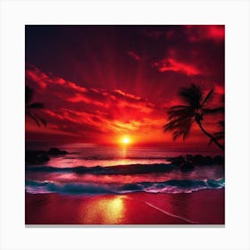 Sunset At The Beach 772 Canvas Print
