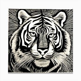 Tiger Linocut Canvas Print