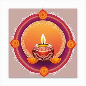 Diwali Greeting Card 3 Canvas Print
