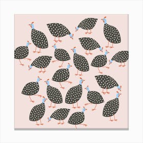 Guineafowl on Pink Canvas Print