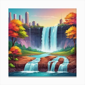Natural Waterfall Canvas Print