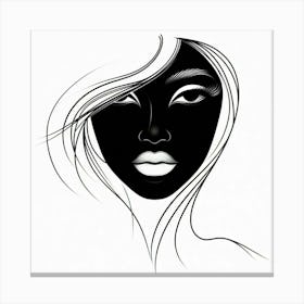 Black And White Portrait Of A Woman Canvas Print