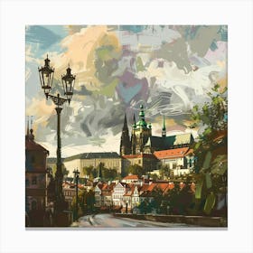 A Prague Castle In Prague Expressive Strokes Ill 1720028675 2 Canvas Print