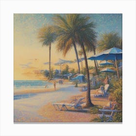 Sunset At The Beach Canvas Print