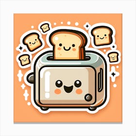 Toaster Sticker Canvas Print