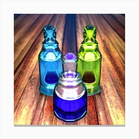 Three Glass Bottles Canvas Print