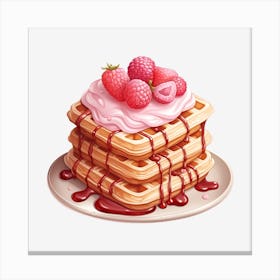 Waffles With Raspberry Syrup 2 Canvas Print