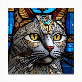 Cat, Pop Art 3D stained glass cat superhero limited edition 59/60 Canvas Print