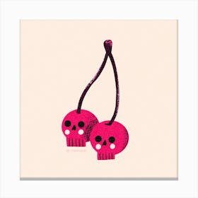 Cherry Skulls 3 Canvas Print